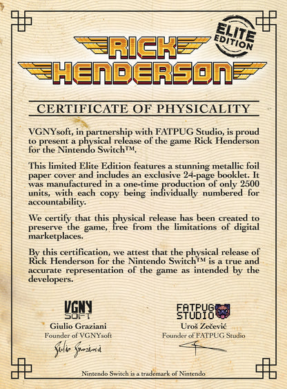 Rick Henderson (Extra Elite Edition) [Nintendo Switch]