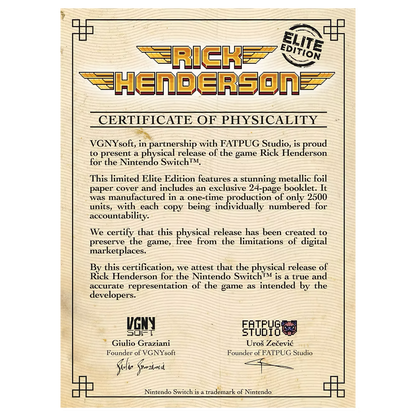 Rick Henderson (Elite Edition) [Nintendo Switch]